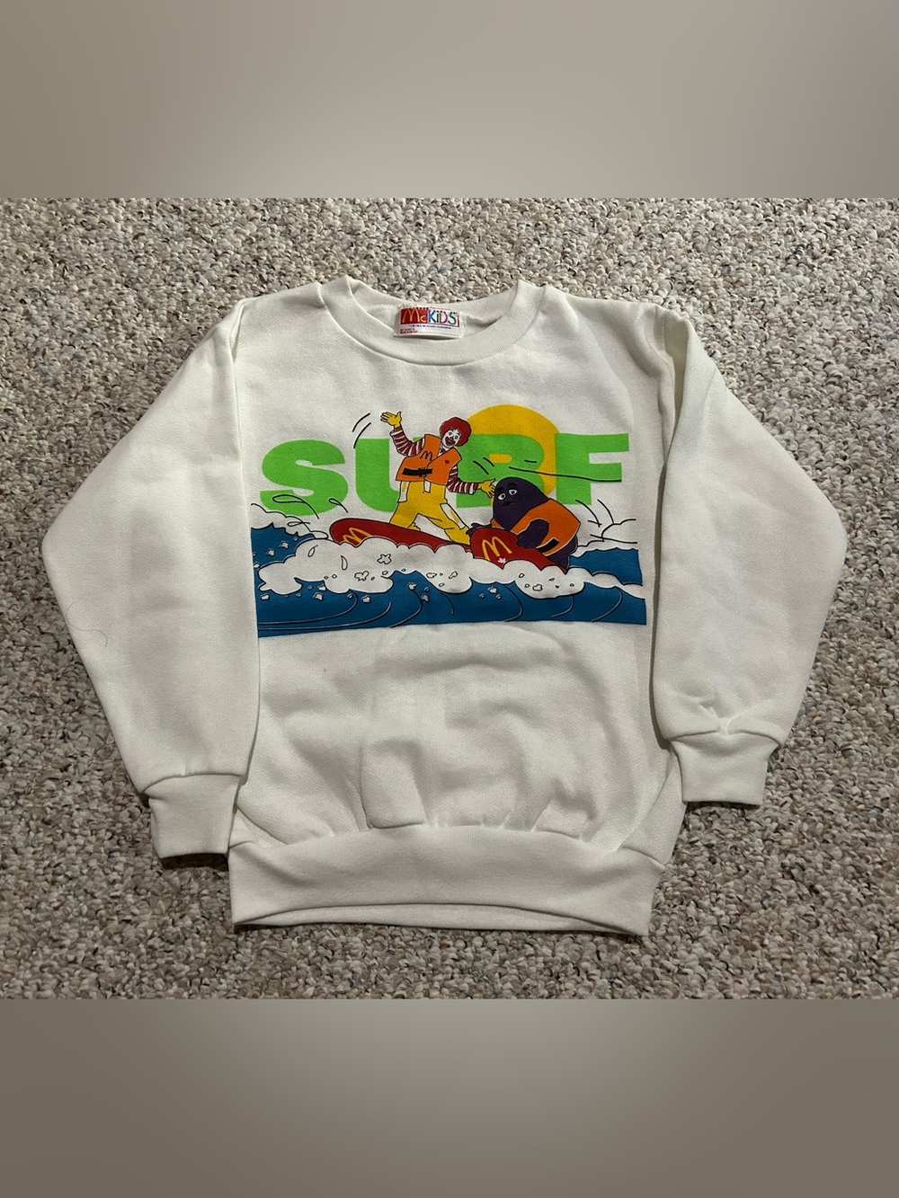 New Vintage McKids Ronald McDonald & Grimace Surf Sweatshirt - Size 6x